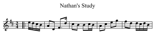 Nathan's Study - staff notation