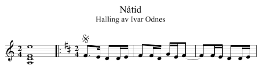 Nåtid - staff notation