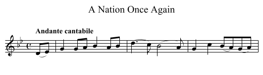 Nation Once Again, A - staff notation