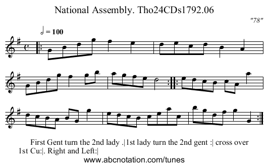 National Assembly. Tho24CDs1792.06 - staff notation