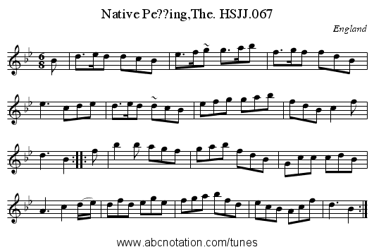 Native Pe??ing,The. HSJJ.067 - staff notation