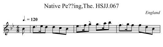 Native Pe??ing,The. HSJJ.067 - staff notation