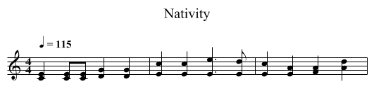 Nativity - staff notation