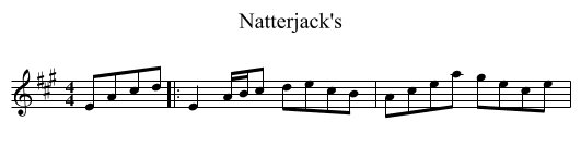 Natterjack's - staff notation