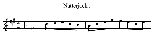 Natterjack's - staff notation