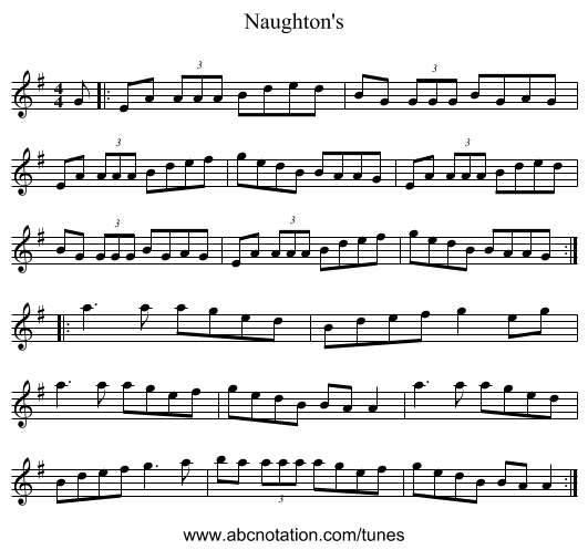 Naughton's - staff notation