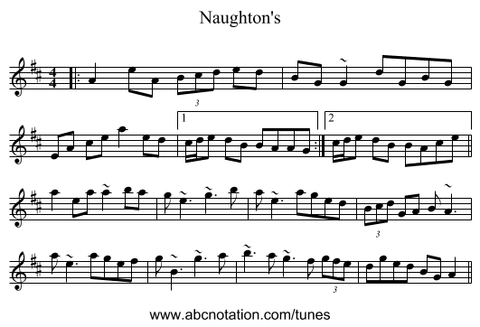 Naughton's - staff notation