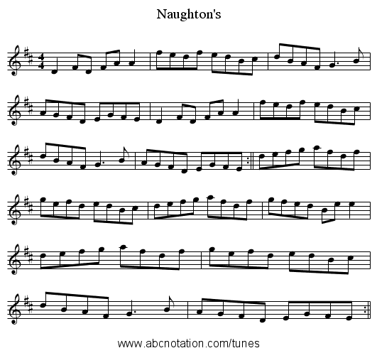 Naughton's - staff notation