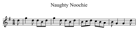 Naughty Noochie - staff notation