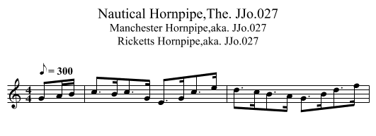Nautical Hornpipe,The. JJo.027 - staff notation