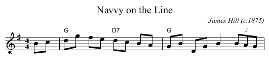 Navvy on the Line - staff notation
