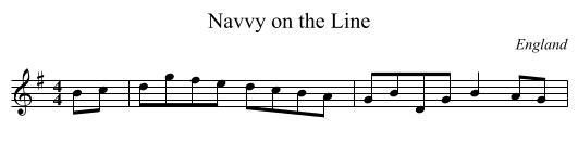 Navvy on the Line - staff notation