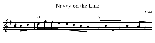 Navvy on the Line - staff notation