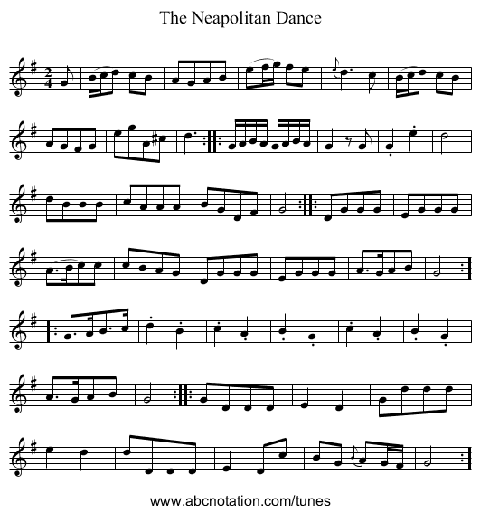Neapolitan Dance, The - staff notation