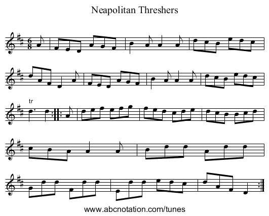 Neapolitan Threshers - staff notation