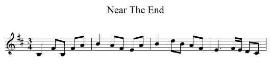 Near The End - staff notation