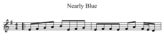 Nearly Blue - staff notation