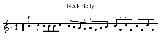 Neck Belly - staff notation