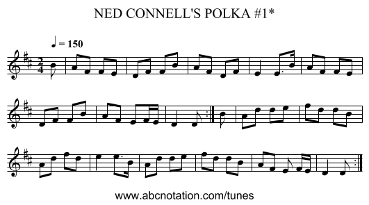 NED CONNELL'S POLKA #1* - staff notation