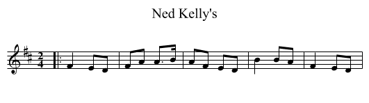 Ned Kelly's - staff notation