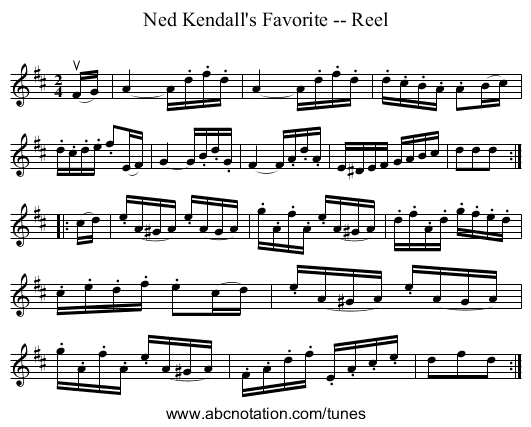 Ned Kendall's Favorite -- Reel - staff notation