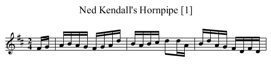 Ned Kendall's Hornpipe [1] - staff notation