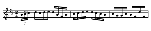 Ned Naughton's Hornpipe       1744 - staff notation