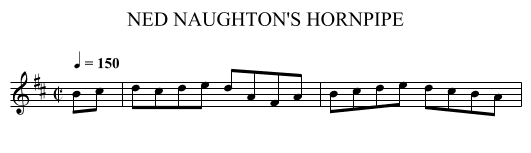 NED NAUGHTON'S HORNPIPE - staff notation