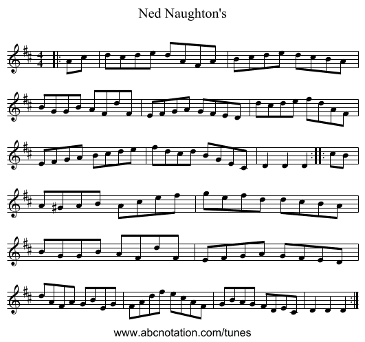 Ned Naughton's - staff notation