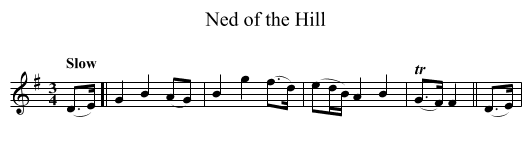 Ned of the Hill - staff notation