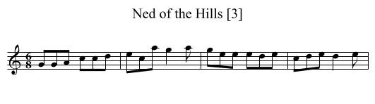 Ned of the Hills [3] - staff notation