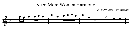 Need More Women Harmony - staff notation