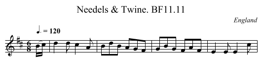 Needels & Twine. BF11.11 - staff notation