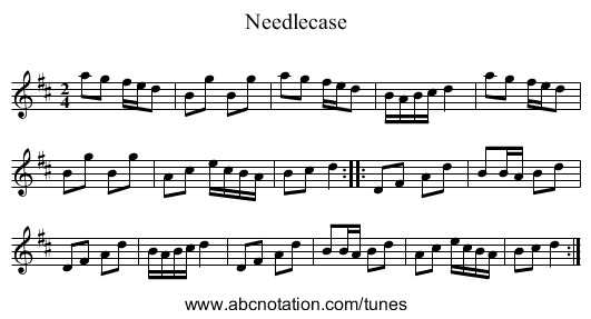 Needlecase - staff notation