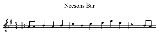 Neesons Bar - staff notation