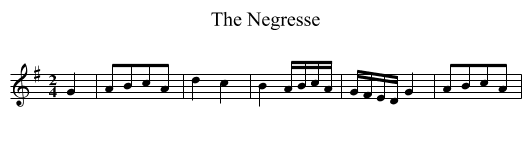Negresse, The - staff notation
