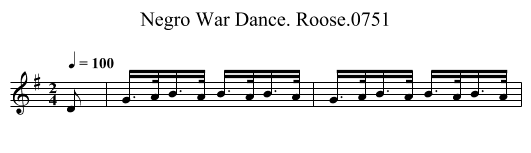Negro War Dance. Roose.0751 - staff notation