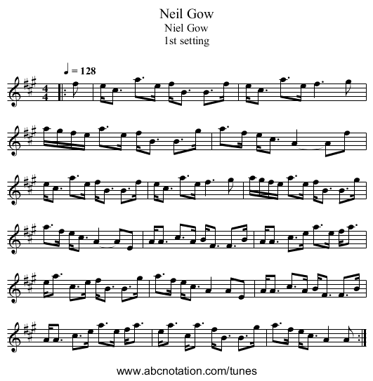Neil Gow - staff notation