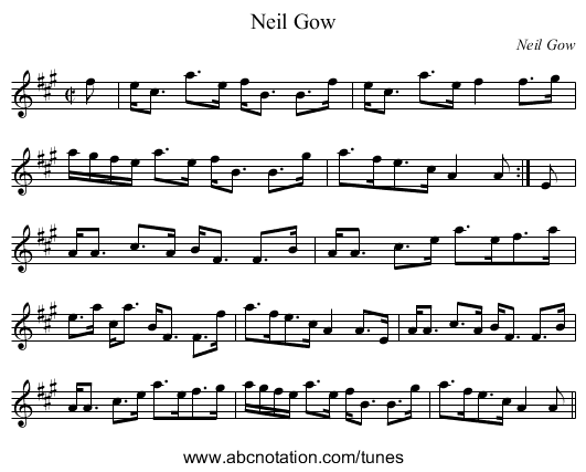 Neil Gow - staff notation