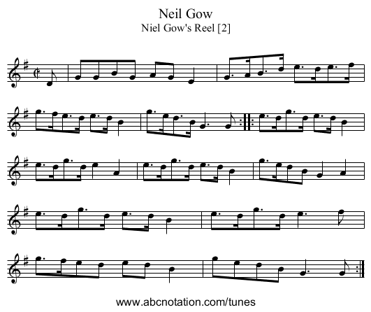 Neil Gow - staff notation