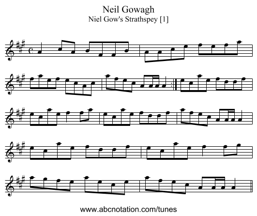 Neil Gowagh - staff notation