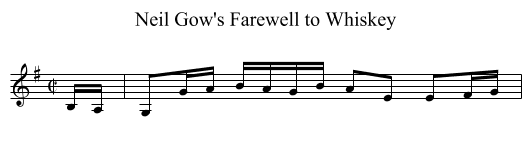 Neil Gow's Farewell to Whiskey - staff notation