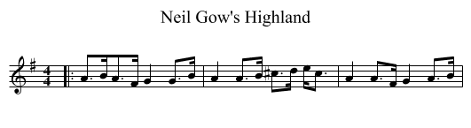 Neil Gow's Highland - staff notation