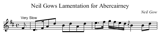 Neil Gows Lamentation for Abercairney - staff notation
