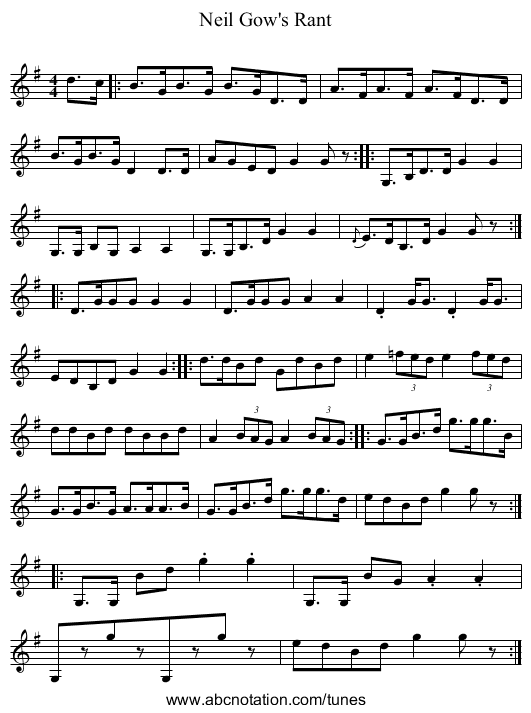 Neil Gow's Rant - staff notation