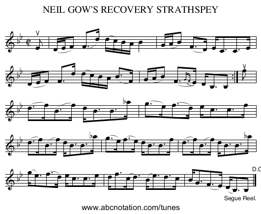 NEIL GOW'S RECOVERY STRATHSPEY - staff notation