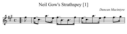 Neil Gow's Strathspey [1] - staff notation
