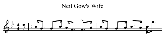 Neil Gow's Wife - staff notation