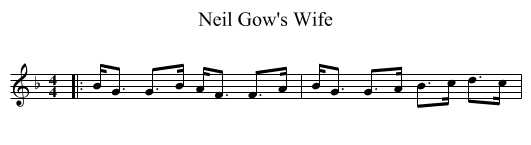 Neil Gow's Wife - staff notation