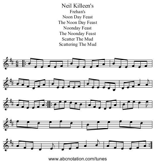 Neil Killeen's - staff notation